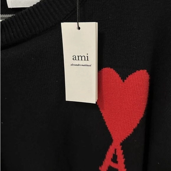 Ami Paris Hoodie Ami Athletic Hoodie for Men Women Ami Sweatshirt Black Sweater - Picture 4 of 4